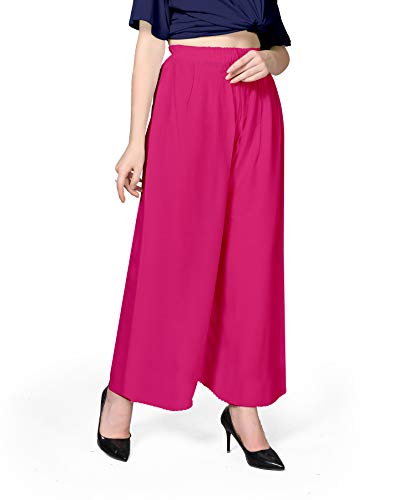 Image of Pranjal Women's Premium Regular Fit Rayon Palazzo - Free Size, Fits Up to 2XL, Stylish & Comfortable (Plazo P)