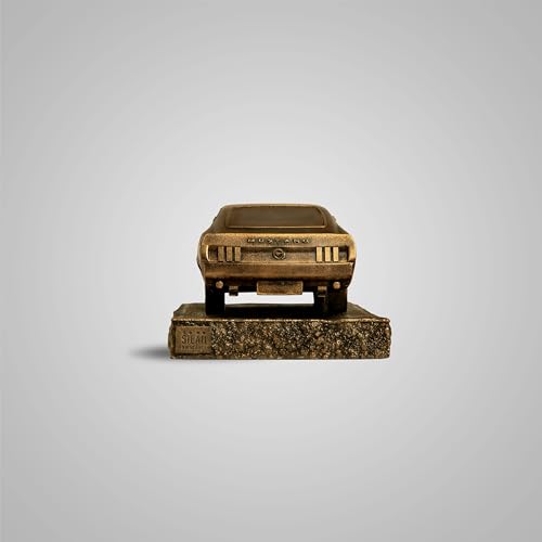 Image of SILAII 1969 Ford Mustang Car Replica Sculpture in Antique Bronze Finish | Collectible Home Decor