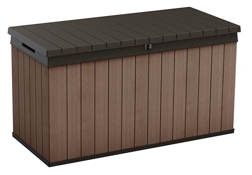 Image of Keter Darwin 150 Gallon Resin Large Deck Box - Organization and Storage for Patio Furniture, Outdoor Cushions, Garden Tools and Pool Gear