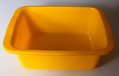 Cuvette carrée en plastique - Lot de 2 pièces - Dimensions : 42 cm x 30 cm H 15 cm 10 litres - Couleur : jaune
