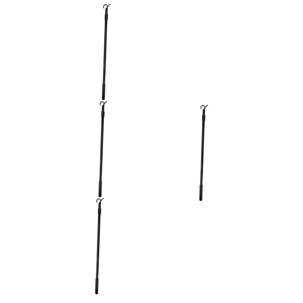 NUOBESTY Lot De 4 Tringles À Rideaux Rétractables Et Rotatives Télescopiques Et Inclinables Extensibles en Alliage D'Aluminium Noires