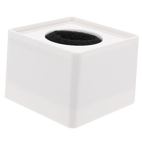 ibasenice Tragbares Mikrofon Logo Abs Interview Mikrofonstationslogo Quadratisch 6,7x6,7x5,1cm Für Professionelle Interviews Weiß