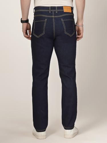 Image of Style Quotient Men Dark Blue Regular Fit Mid Rise Stretchable Jeans