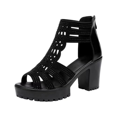 High heeled sandals Summer Women's High Heel Sandals Outdoor Zipper Dress Party High Heel Shoes2