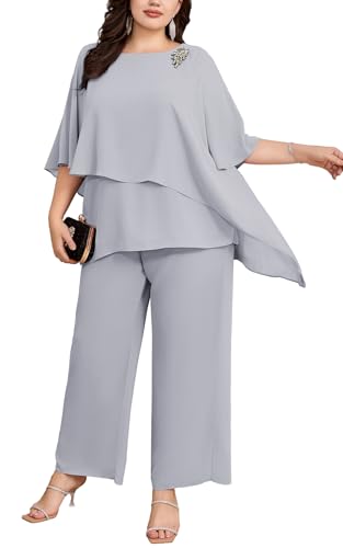 Hanna Nikole Mother of The Bride Pant Suits Casual Plus...