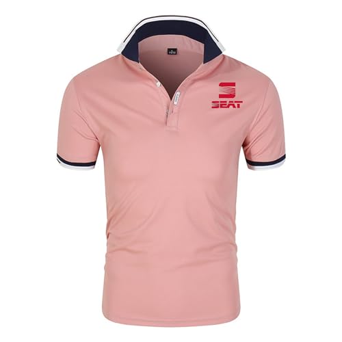 Polo homme rose respirant style bleu de travail compact tee-shirt sport polyvalent