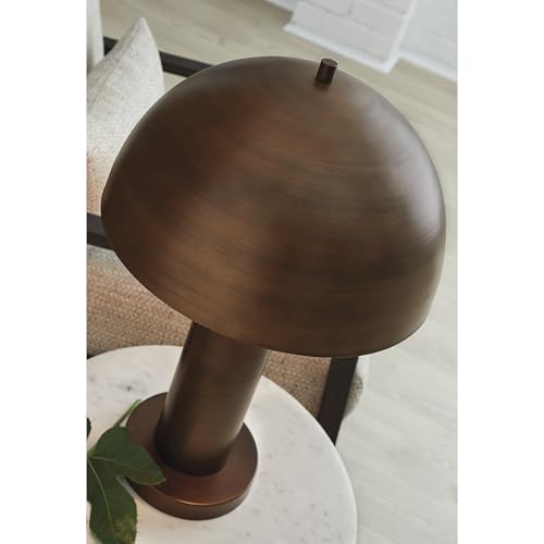 Signature Design by Ashley Wendfield Industrial Metal Table Lamp with On-Off Switch and 2 Sockets, Dark Brown by Signature Design by Ashley - Used condition - Image 4