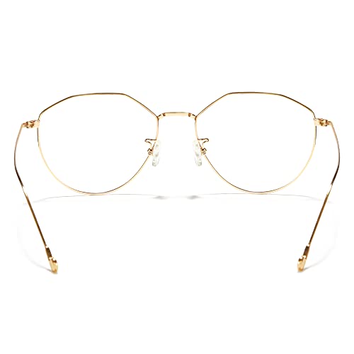 Image of Cyxus Blue Light Blocking Glasses Round Metal Frame Computer Glasses | Blue light blocking glasses featuring round metal frame, comfortable fit and versatile use for work, study and entertainment