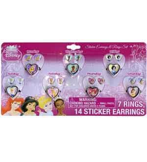 UPD Princess Earring & Ring Set 7 Ct (6Piece/Pack) - Pdow-Z