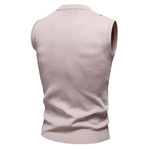 Cambkatl Men's Preppy Style Sweater Vest, Vintage Argyle Graphic V-Neck Sleeveless Pullover 2025 Fall Casual Knitwear4