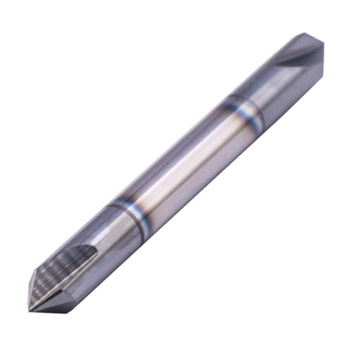 Image of 1 /4 inch 2 Flute 90 Double End Solid Carbide Chamfer End Mill - AlTiN Coated | 90 Chamfer Angle, V Groove Router, 1 /4 inch Shank 2-1 /2 inch OAL For Milling Wood, Alloy Steel, Carbon Steel, Cast Iron, Copper