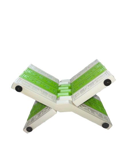 Plastic Folding Rehal Quran Stand Grey White Combo | Quran Book Stand | Namaz Quran Reading Stand | Holy Book Holder | Islamic Rehal (Green)