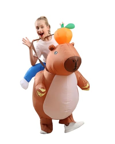 Disfraz inflable de carpincho para niños, marrón miniatura 3