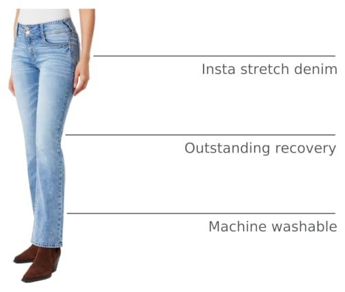 Image of WallFlower Luscious Curvy Bootcut Jeans for Women, Mid-Rise Insta Stretch Denim, Size-Inclusive Juniors Jeans