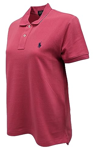 Image of POLO RALPH LAUREN Women's Classic Fit Mesh Polo Shirt (Small, Dark Pink)