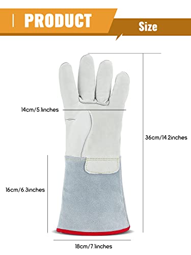 Bonvoisin Cryogenic Gloves 14.2"/36cm Long Mid-arm LN2 Protective Gloves for Liquid Nitrogen/Dry Ice/Cold Storage