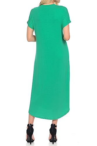 Image of iconic luxe Women's A Line Short Sleeve T Shirt Midi Dress Summer Casual