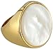 Acento anillo señoras XXL oro blanco perla piedra inoxidable Imagen de Acento anillo señoras XXL oro blanco perla piedra inoxidable