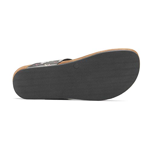 Women's T-Strap Thong Sandals Buckle Slip On Flip-Flops Beach Casual Platform Footbed Slippers (10, Multicolor)