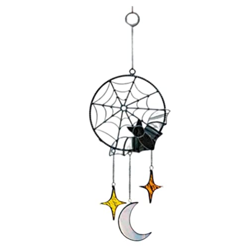 akemaio Colgante gótico acrílico de Halloween murciélago luna, decoración para el hogar