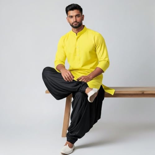 Image of Mens Pure Coton Kurta Dhoti Set | Traditional Ethnic Wear for Festive & Wedding Men's Cotton Kurta with Dhoti Set | Comfortable Ethnic Traditional Outfit Stylish Men's Cotton Kurta Dhoti Set.