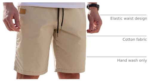 Image of COOFANDY Mens Casual Shorts Cotton Elastic Waist Drawstring Shorts Lightweight Summer Beach Shorts