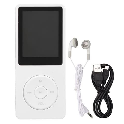 Portable 1 8 Inch Display Screen MP3 Player, Expandable to 64GB for for limit Music Experience, TFT Display Music Player, USB MP3 Player (white)