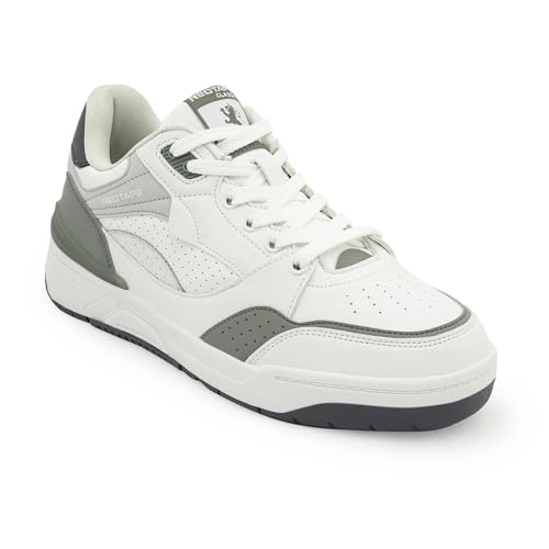 Image of Red Tape Women's Sneakers White Black Pu Round Toe Lace-Up