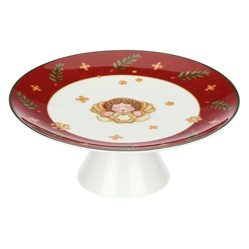 THUN, Soporte de porcelana, colección sorpresas de Navidad, hogar y cocina, idea regalo para Navidad, diámetro 21,5 cm, 8,4 cm de altura