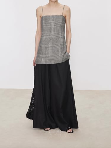 Palazzo Pants for Women - Wide Leg Flowy Dress Pants - Elastic Stretch Waist Womens Wide A-line Culottes with Pockets2