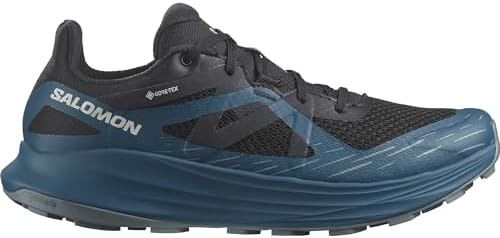 Salomon Men's Ultra Flow Gore TEX Hiking Shoe, Black/Deep Dive/Trooper, 9 | Image 1