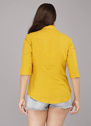 Image of Women Solid Shirt for Office & Casual wear | 3 /4th Sleeves Spread Collar