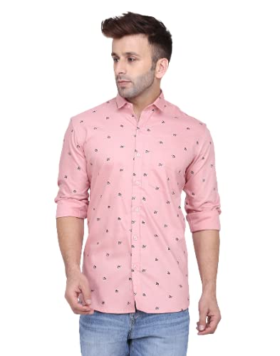 FEBIA  Mens Cottonblend Printed Fullsleeve Shirt