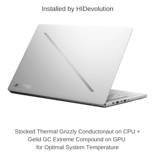 Image of HIDevolution [2025] ASUS ROG Zephyrus G14 GA403UM [White] 14 inch 3K 120Hz OLED, 4.0 GHz Ryzen 9 270, RTX 5060, 16GB LPDDR5X RAM, 4 TB PCIe SSD, Windows 11 Pro