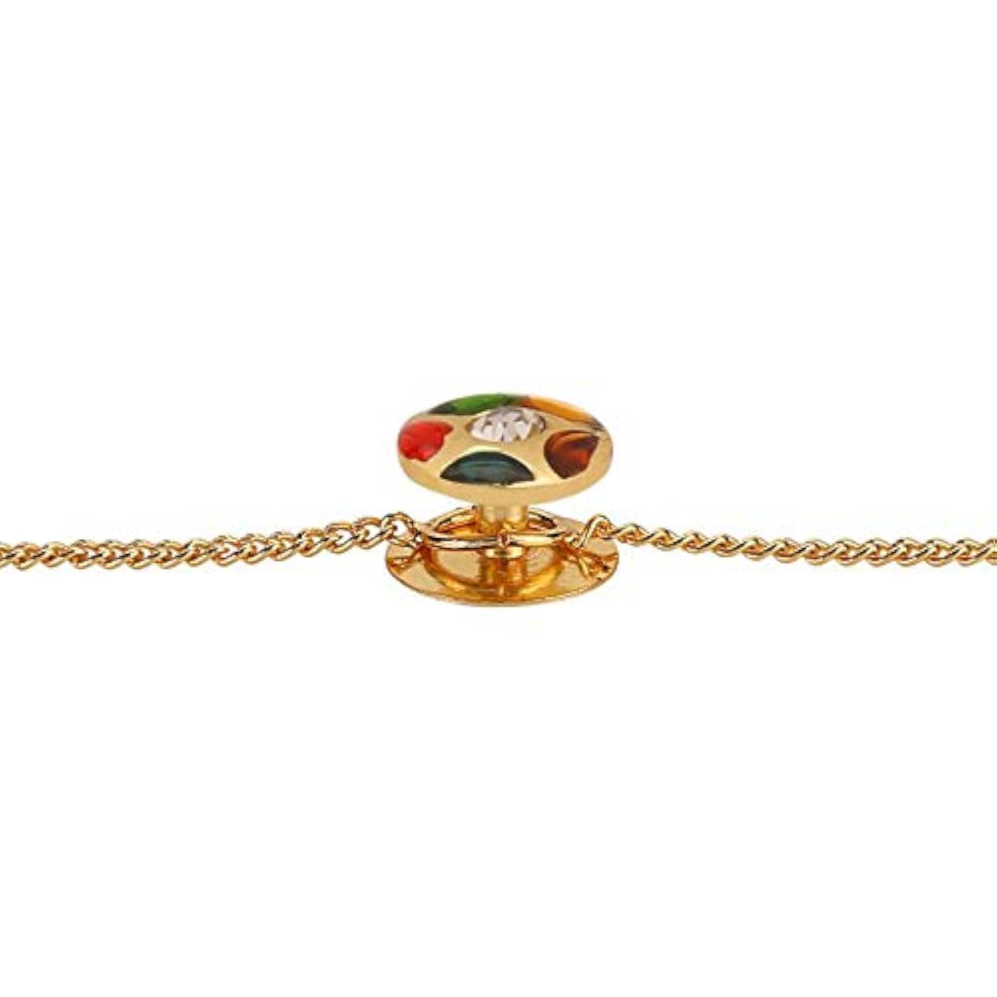 Brass Kurta Buttons Combo with Multi Color and Golden Ball with Chain