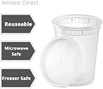 [32 oz - 24 Ensembles] 950ML Conteneurs de stockage de denrées alimentaires en plastique Deli avec des lids hermétiques - Microwavable, congélateur & Lave-vaisselle sans danger