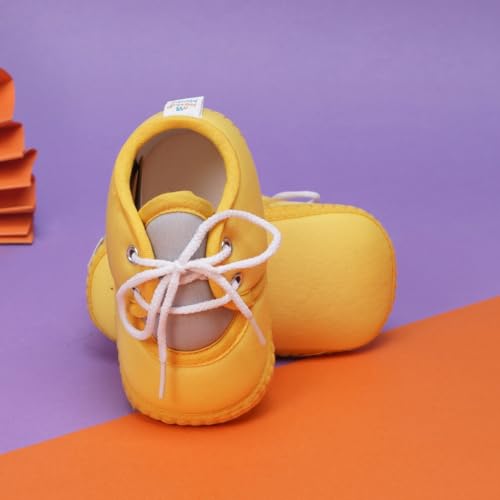 Image of Neska Moda 6 To 12 Months Baby Boys & Baby Girls Cute Soft Cotton Pre-Walker Lace Booties-BT4713
