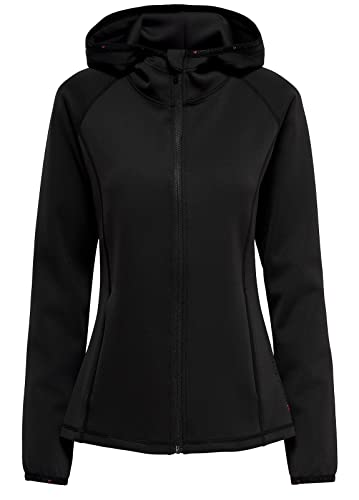 ONLY Damen Onpcara Ls Hood Zip SWT Jck Noos Sweatshirt-Jacke, Schwarz, L EU