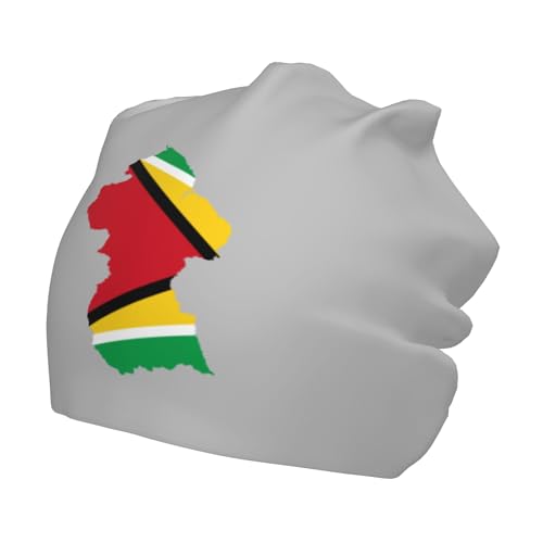 Guyana Flag Map Children Hip Hop Knitted Hat Kids Elastic Leisure Knit Cap Warm Sleep Beanies Black