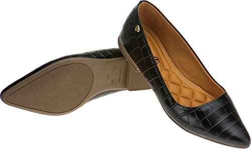 Sapatilha Lumiss Bico Fino (37, Croco preto)