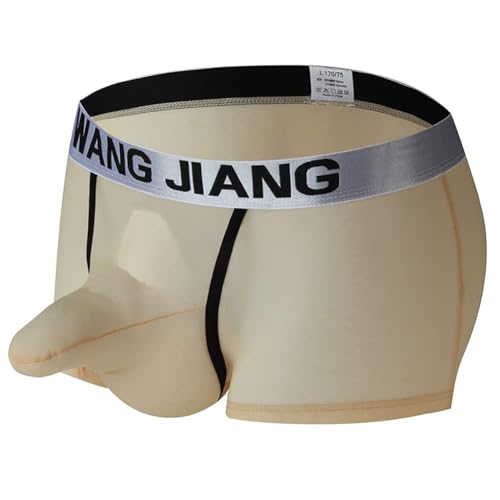 Mens See Through Mesh Boxer Briefs Elephant Nose Trunks Breathable Seperate Underwear