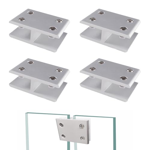 Lyeteung 4 Pièces 13.5mm Pince à Verre, Clips a Verre en Alliage D'aluminium, Supports de Serrage Réglables pour Verre, Clip de Fixation du Verre, pour...