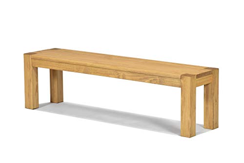 Naturholzmöbel Seidel Sitzbank 160x38cm Rio Bonito Farbton Honig hell Bank Massivholz Pinie geölt und gewachst, Optional: passende Bankauflagen und Tische Cover