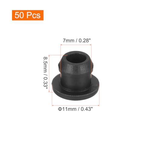Image of MECCANIXITY Silicone Snap in Locking Hole Plugs,Rubber Panel Seal Cover Flush Type Panel Round for Kitchen Rubber Bulkheads Waterproof Sealing Plugs 7mm /0.28 Inch Diameter Black,Pack of 50