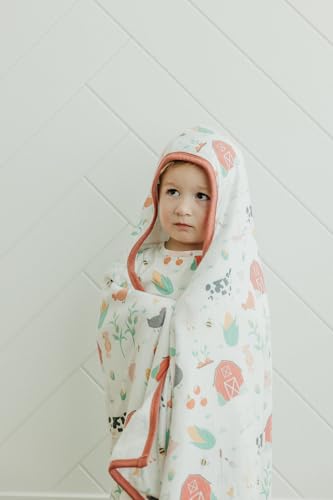 Image of Copper Pearl Hooded Bath Towels Premium Knit /Terry Cloth Toddler Towels with Hood, Pockets, and Cool Designs - Great to Gift and Make Bath Time Fun - Big Kids Hooded Towel, Farmstead