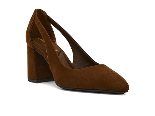 Anne Klein Womens Faux Leather Pointed Toe Block Heels