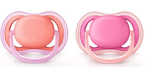 Image of Avent Ultra Air 2-Pack Pacifiers - Pink/Coral, one Size