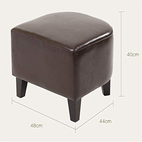 Tabouret de canapé marron en polyuréthane et pieds bois - 3