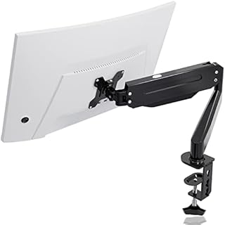 suptek Supporto per Monitor Braccio per Monitor con Molla a Gas Regolabile in Altezza per Schermi da 17-32 pollici, VESA 75/100 mm, fino a 10 kg, Ergonomico, Nero