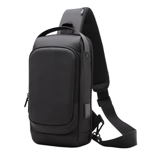 Bolso para hombre | Bolso de hombro antirrobo - de pecho con puerto USB para senderismo, camping, deporte, gran volumen diario